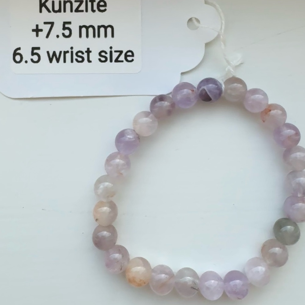 Kunzite Beaded Bracelet - Purple